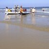 China, Xinyan beach, wet sand