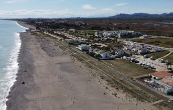 Spain, Valencia, Almenara beach, aerial view