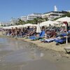 Albania, Golem beach, sunbeds