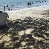 Colombia, Santa Marta, Playa Aeropuerto beach, tree shade