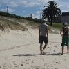 Uruguay, Playa Buceo beach, dune & palm