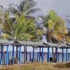 Venezuela, Playa Cardon beach, huts