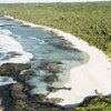 Samoa, Savaii, Cape Mulinuu beach, aerial view