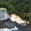 Sao Tome, Praia Piscina beach, aerial view