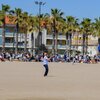 Spain, Valencia, El Cabanyal beach, palms