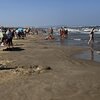 Spain, Valencia, El Cabanyal beach, wet sand