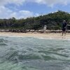 USVI, St. Croix, Coakley Bay beach, view from water