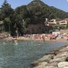 France, French Riviera, Plage du Chateau beach, view from breakwater