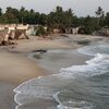 India, Kerala, Ambalapuzha beach, ruins